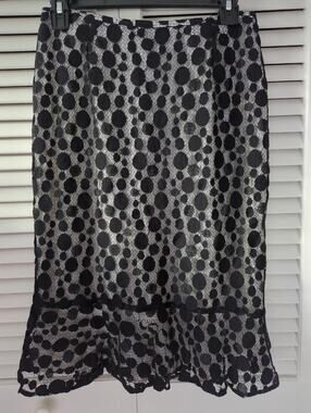 Vintage Drama Black Lace Overlay Pencil  Skirt -Sz 2